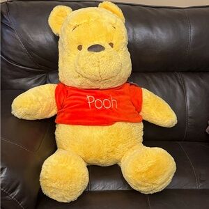 Huge Disney Pooh Bear Plush - Yellow with Red Shirt
